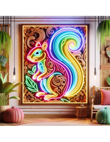 'Cheerful Squirrel Neon' - LED neon sign Comment ça marche